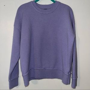 LUMIERE Women Knit Sweater Purple Long Sleeve Size Medium